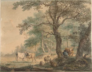 Landscape with Two Herdsmen and Their Cattle